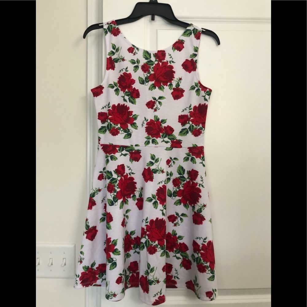 Brand New. White/Red floral dress